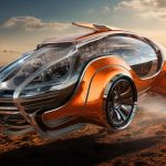 AI-Digital-Art, Bilder mit KI erstellt und im PS verfeinert, futuristisches Fahrzeug/Raumschiff